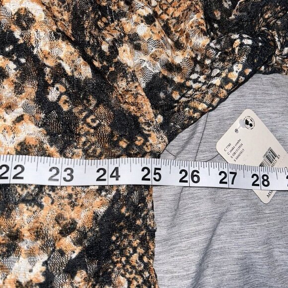 Free People Out For The Night in Snake Combo Sheer Pullover Chic Blouse Large - Picture 10 of 10